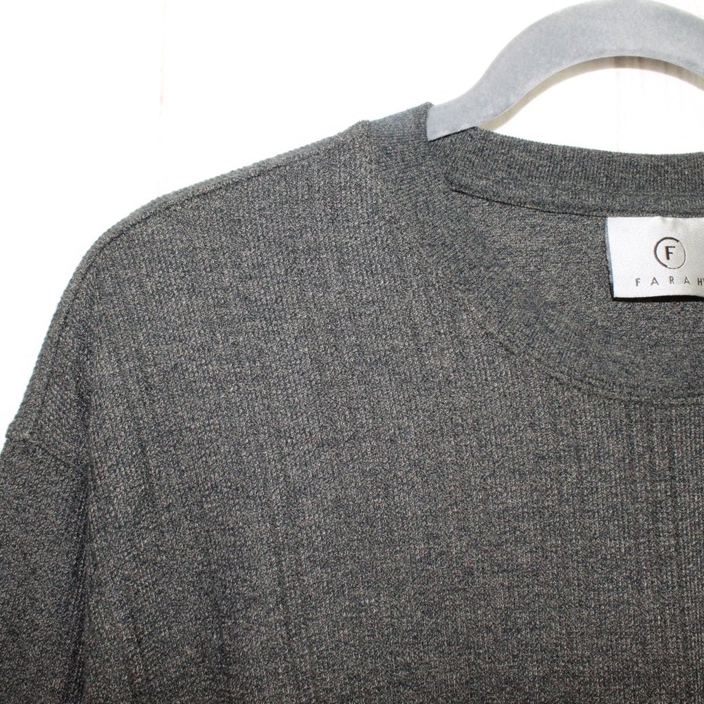 Farah Charcoal Gray Crew Neck Cotton Blend Pullover Sweater Size L - Picture 4 of 9